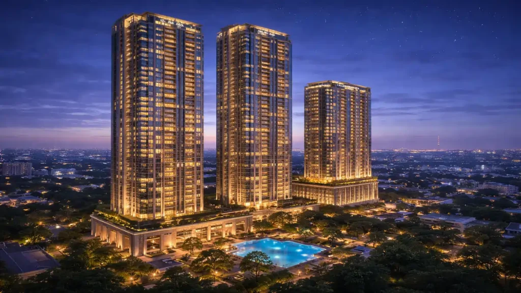 Luxury branded residential skyline in Gurgaon showing premium high-rise housing development in India